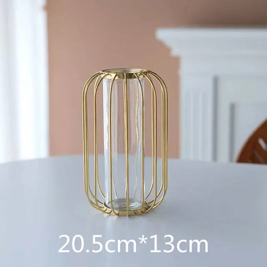 GoldenHues - Nordic gold glass vase