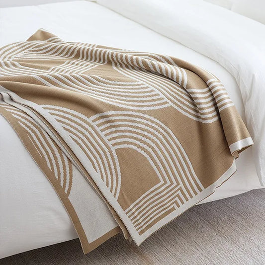 CozyGeometry - Nordic knitted blanket