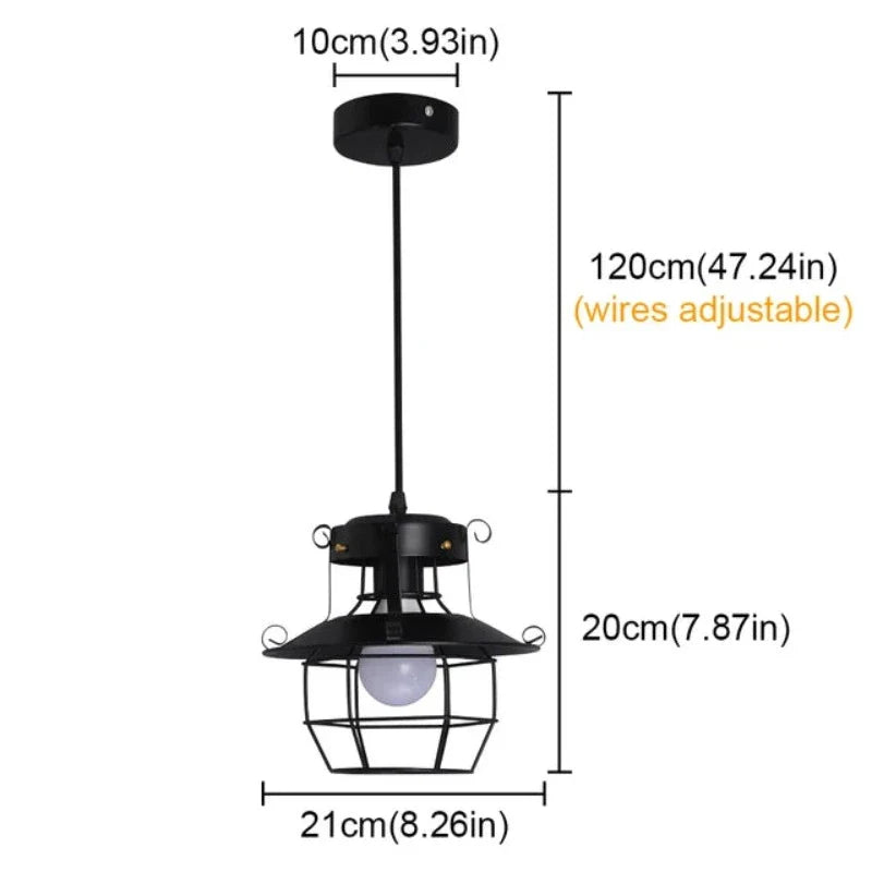 AntiqueCage - Industrial pendant ceiling light