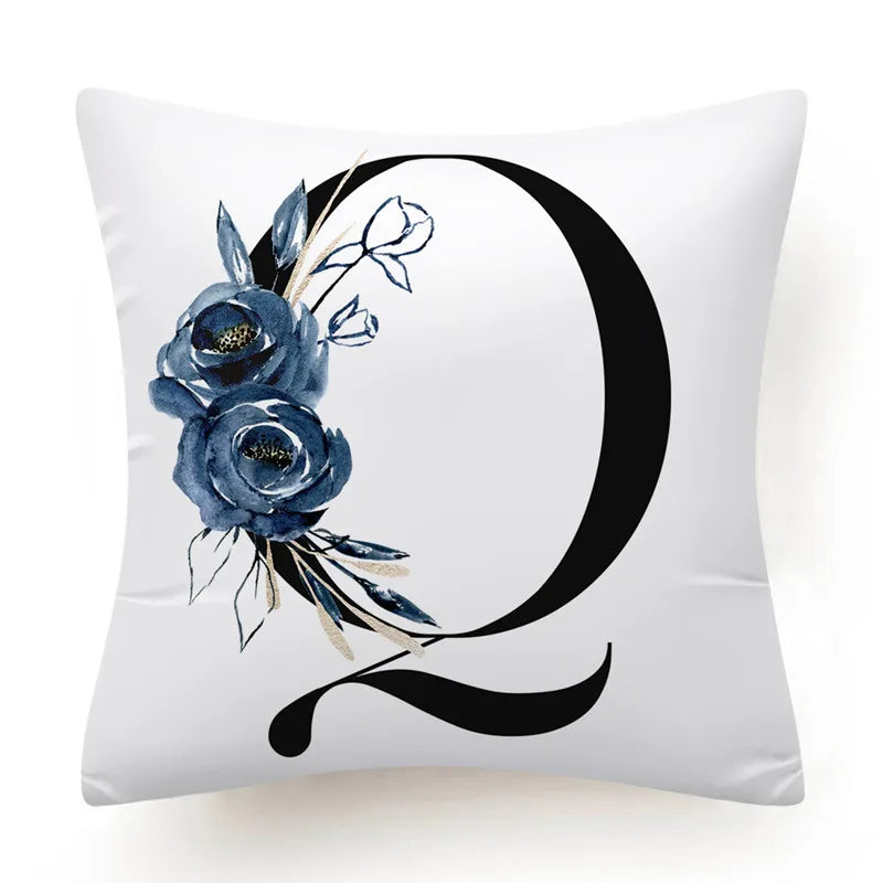 FloralLetters | Floral Alphabet Pillowcase