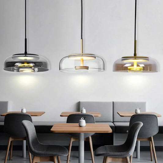 IndustrialLuxe - Geometric glass pendant light