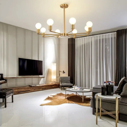 SleekOrbit - Elegant beam chandelier