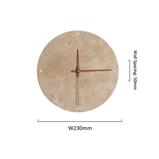 Marble clock wall light